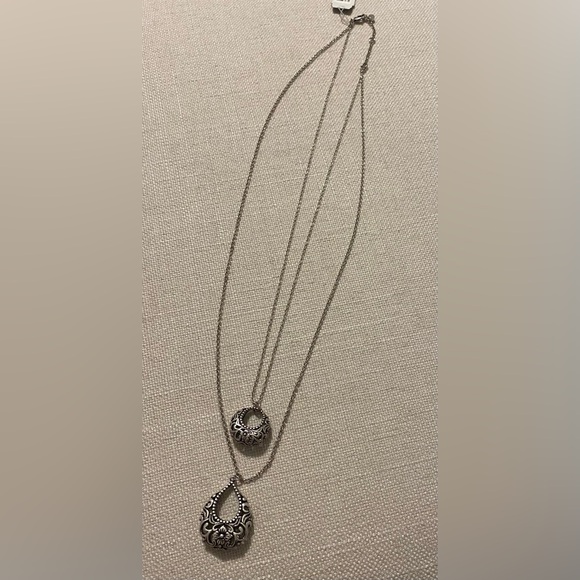 Two strand silver tone JJill necklace. New with tags - Picture 3 of 4